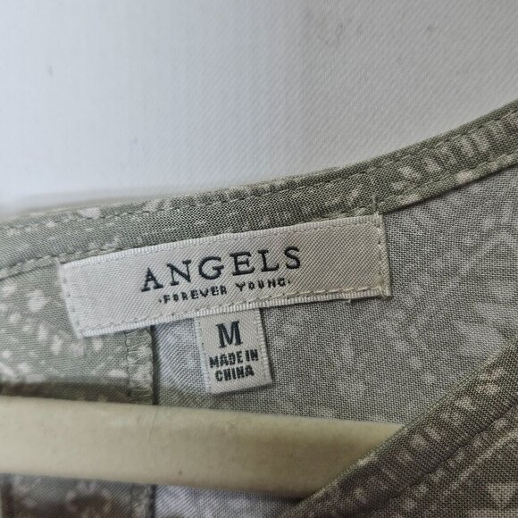 Angels Forever Young NWT Sea Spray Rayon Ruffled Cap‎ Sleeve Womens Top Size M - Picture 4 of 9